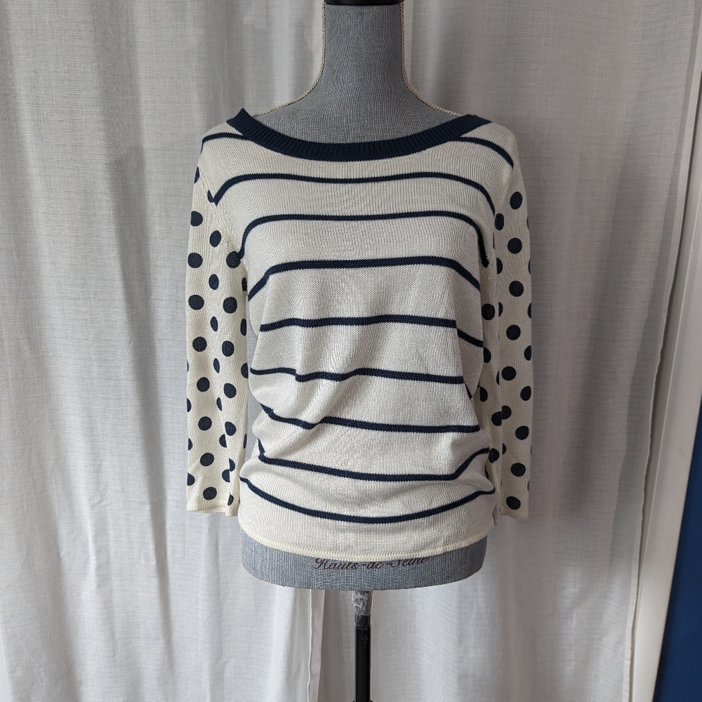 modcloth striped polka dot sweater